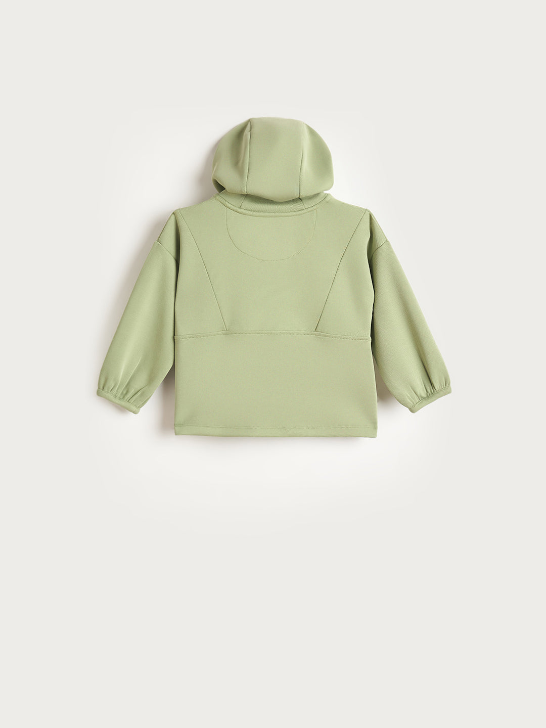 Elle Girls Green Textured Hoodie