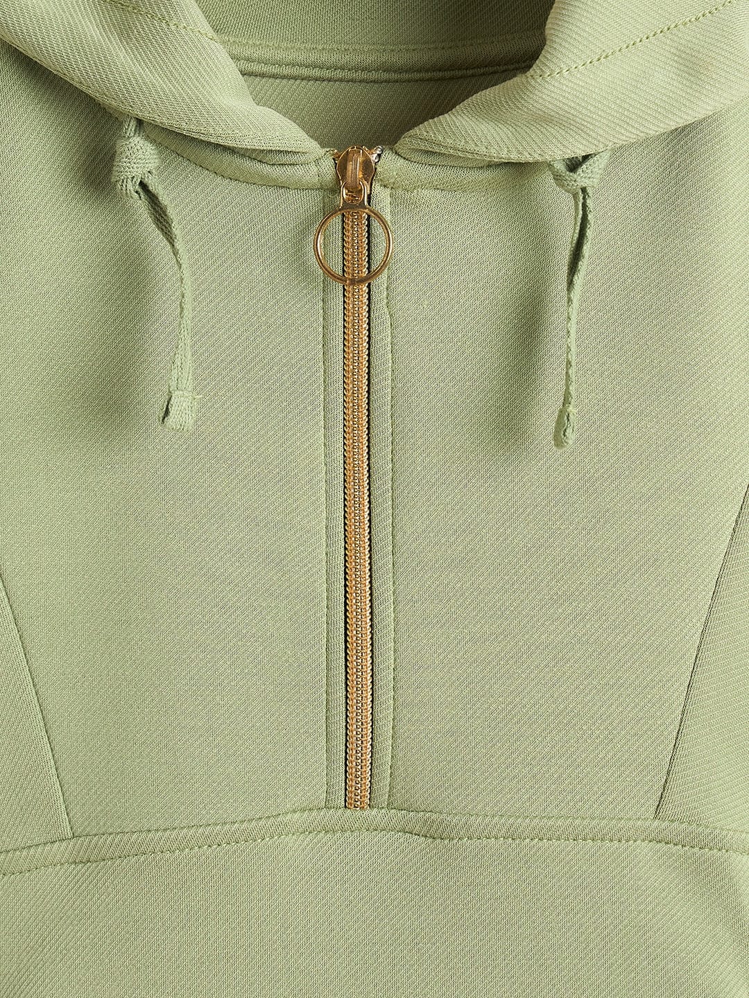 Elle Girls Green Textured Hoodie