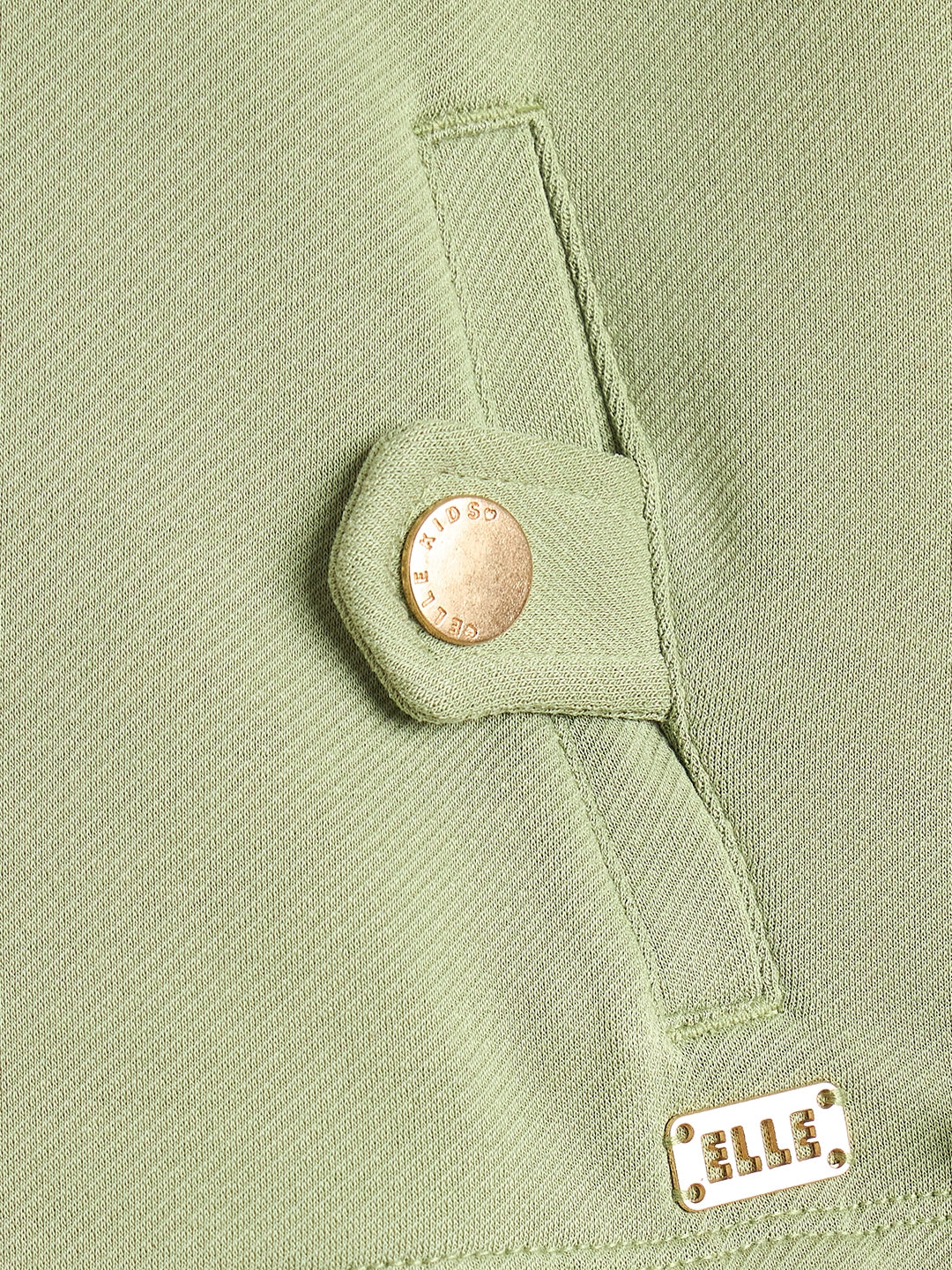 Elle Girls Green Textured Hoodie
