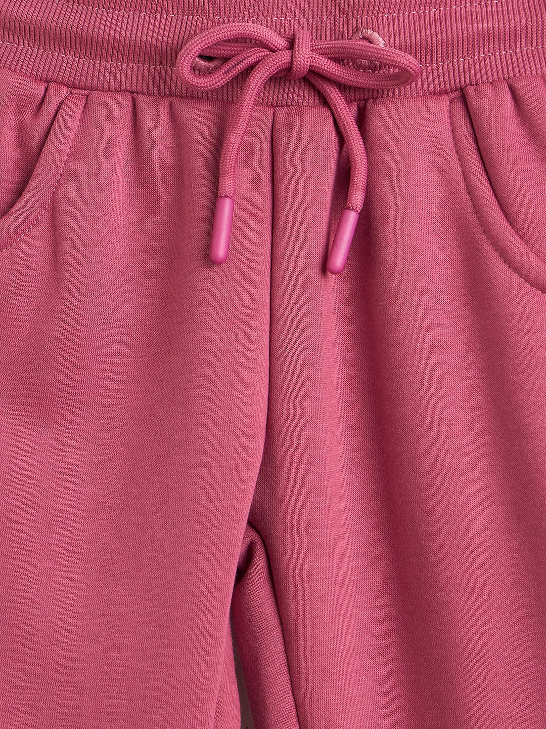Elle Girls Slim Straight Fit Pink Solid Sweatpant