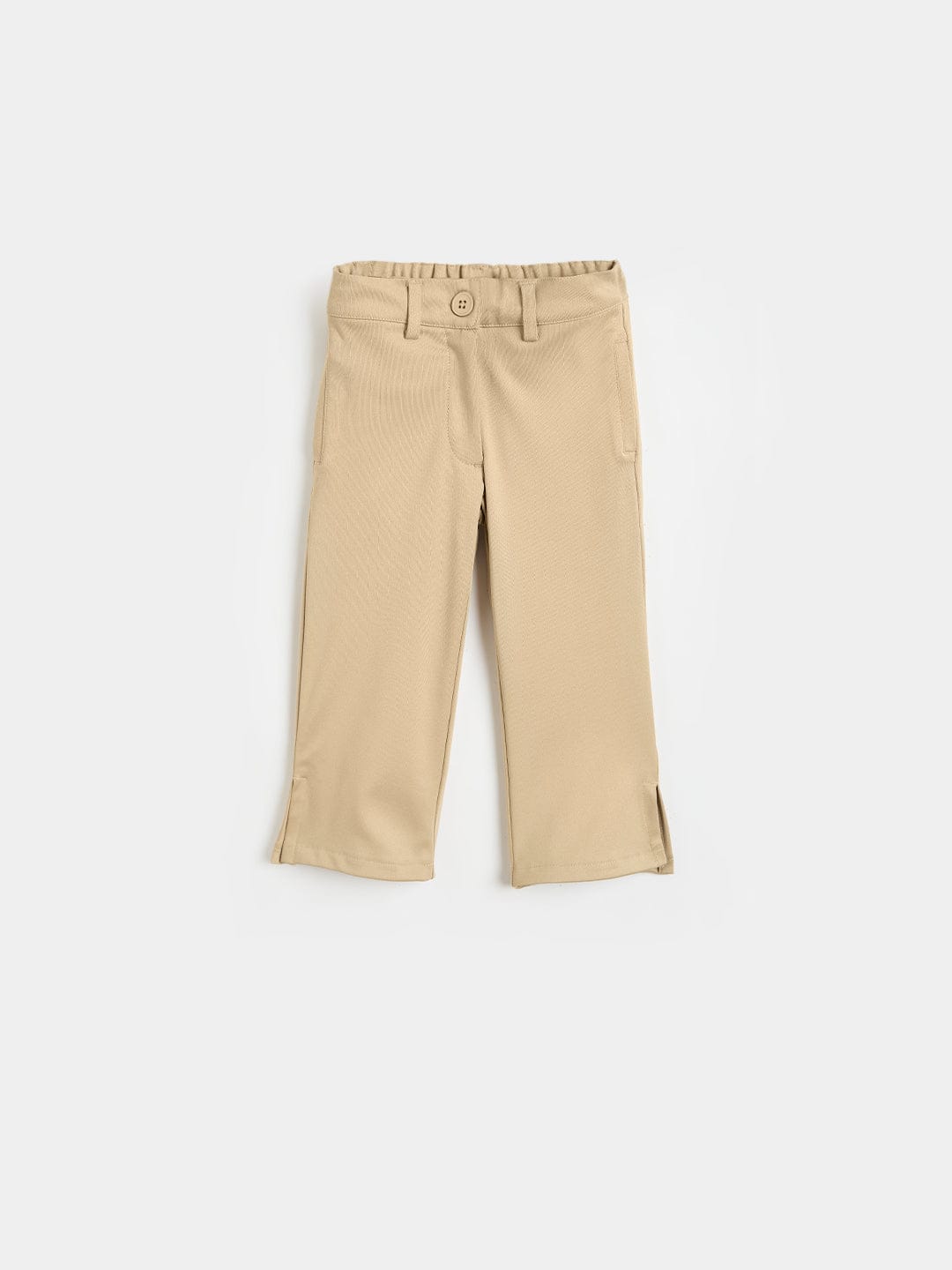 ELLE Girls Beige Flared Fit Trouser