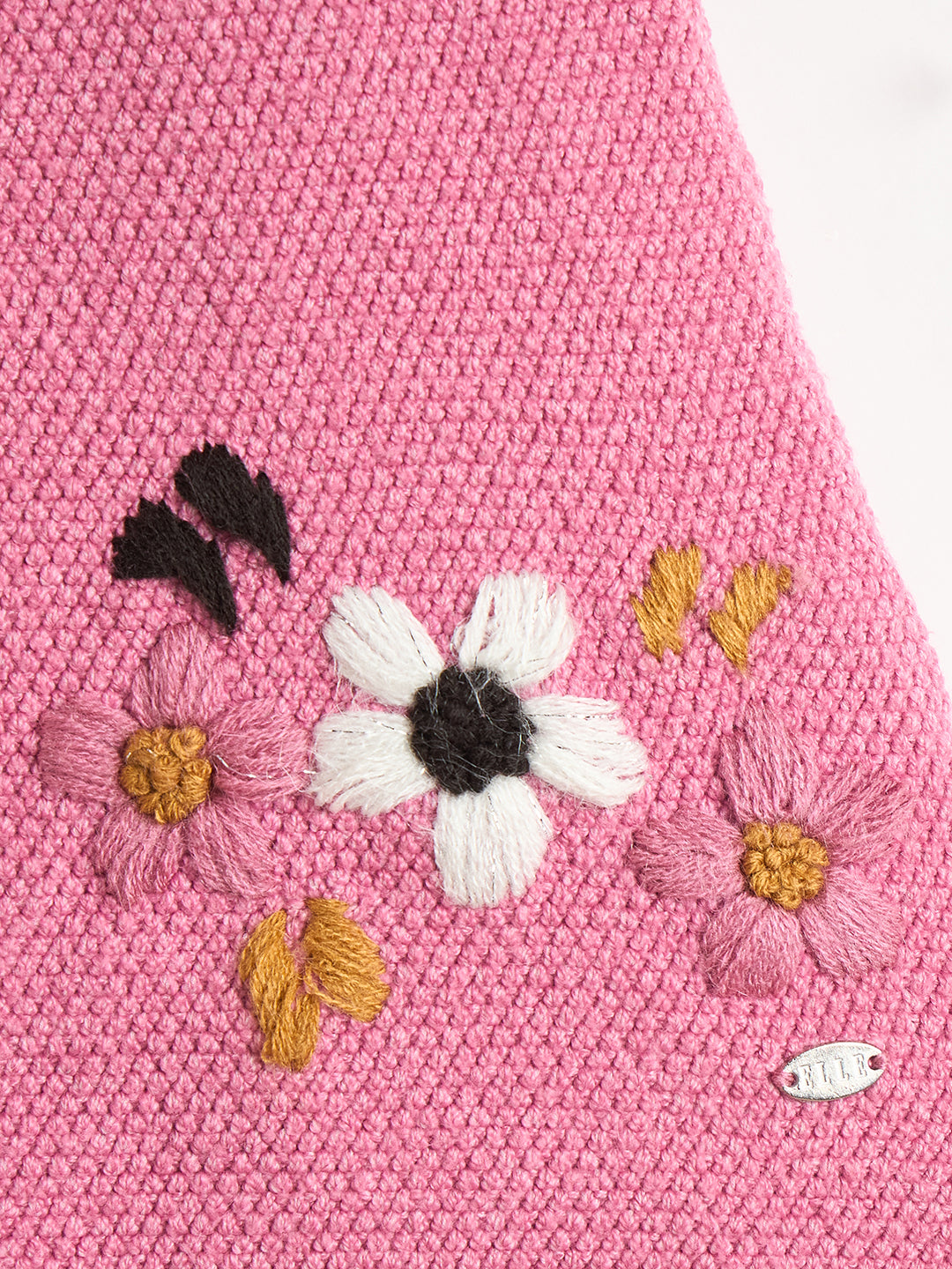 Elle Girls Pink Embroidered Mini Skirt