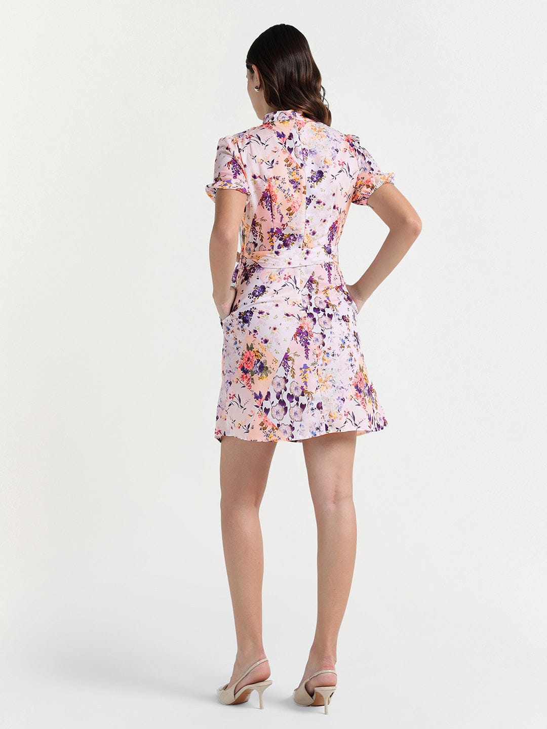 Elle Women White Collar Dress