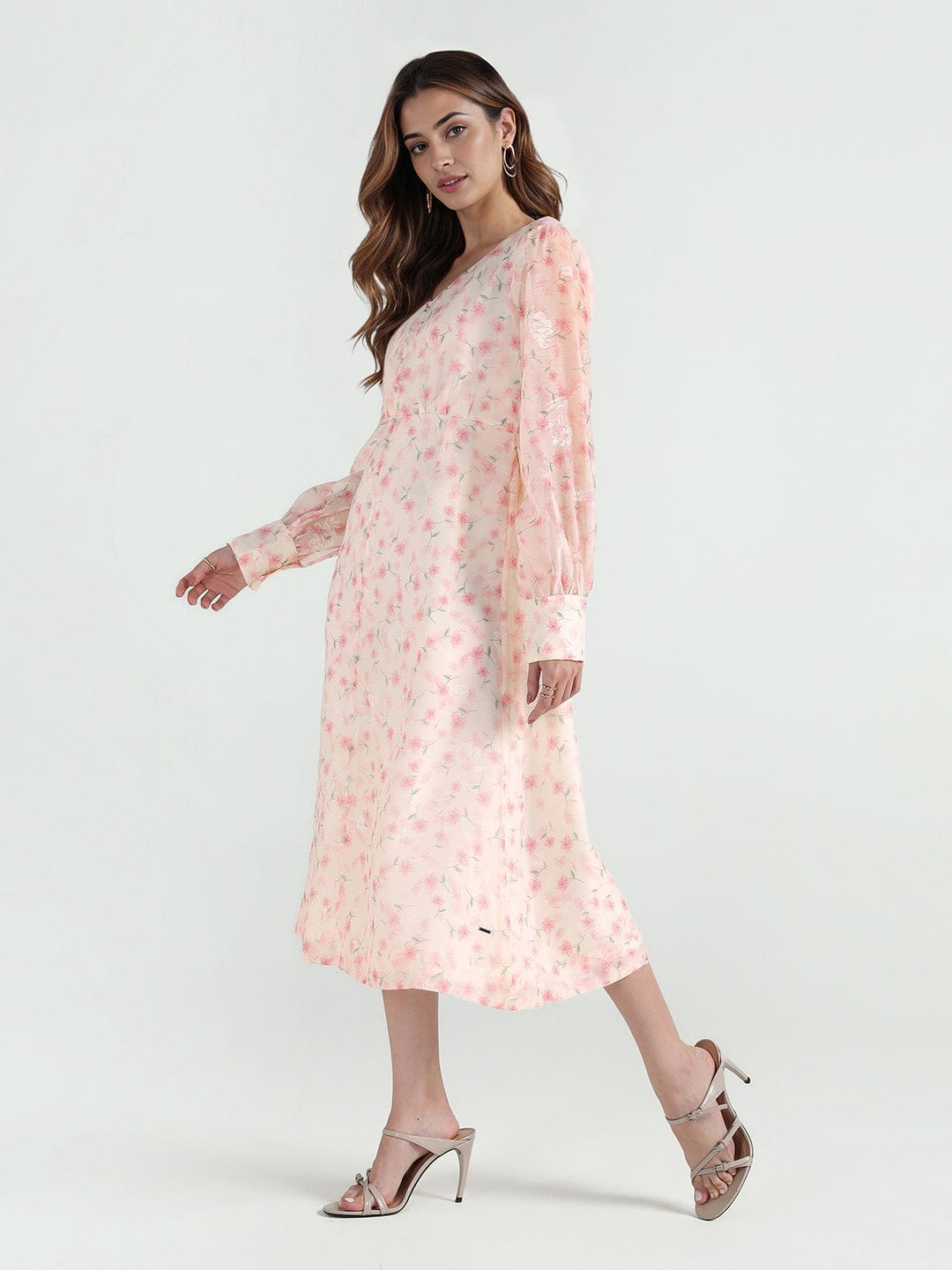 Elle Women Multi Printed V Neck Dress