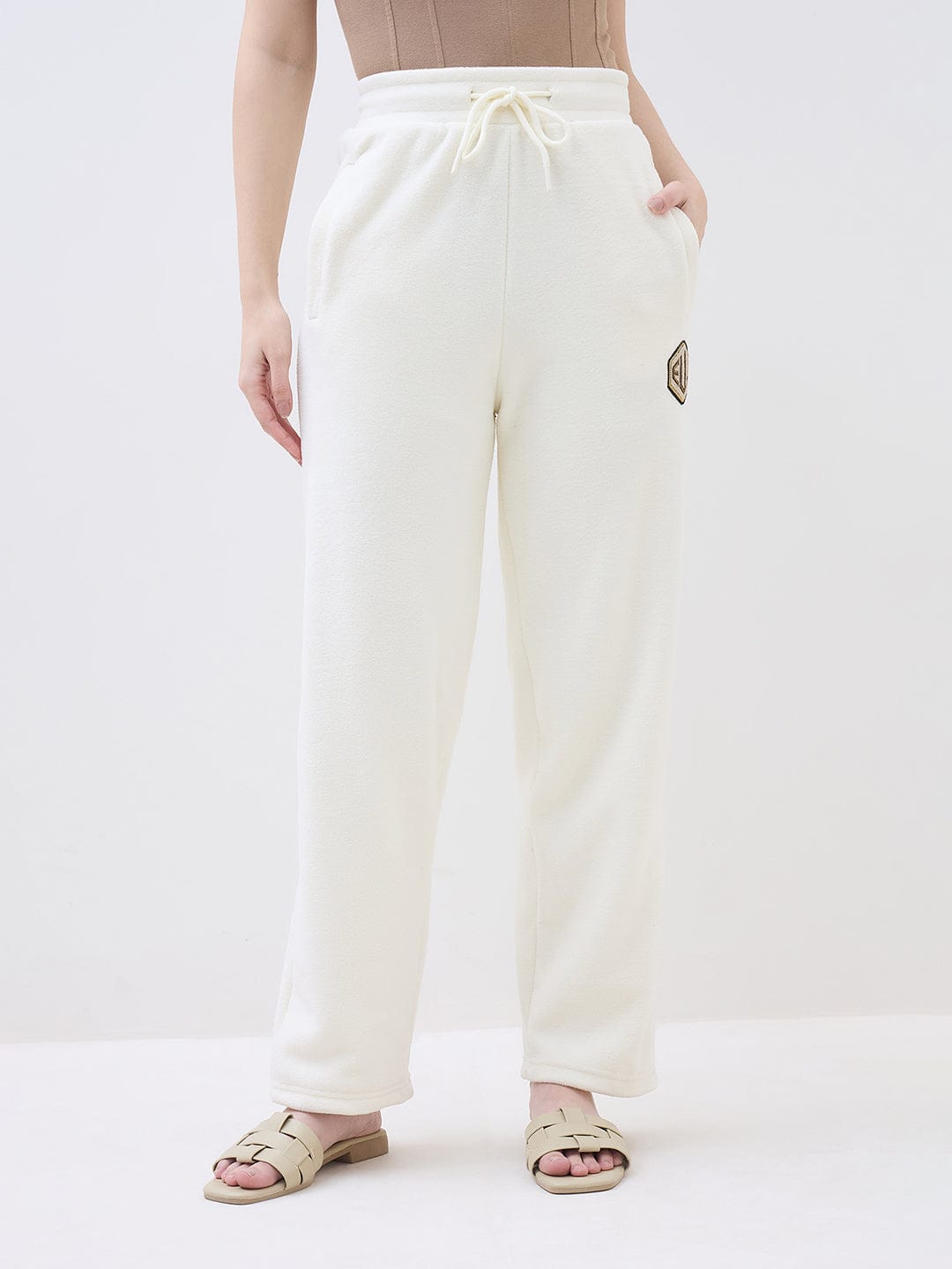 ELLE Women Off White Regular Fit Sweatpant