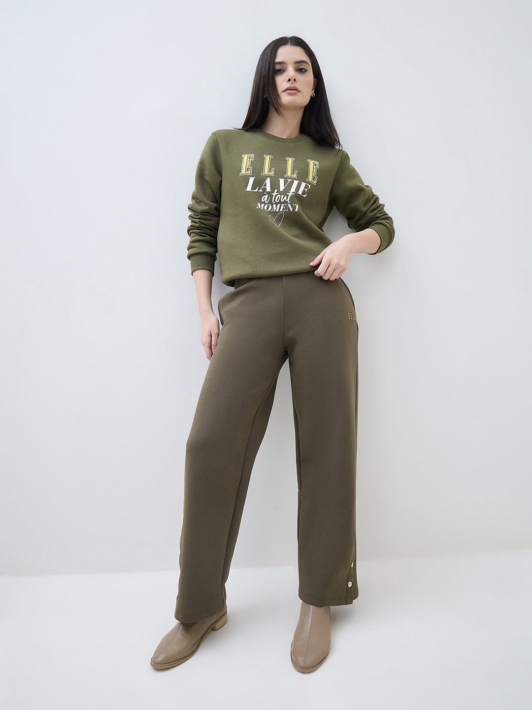 ELLE Women Green Regular Fit Sweatpant