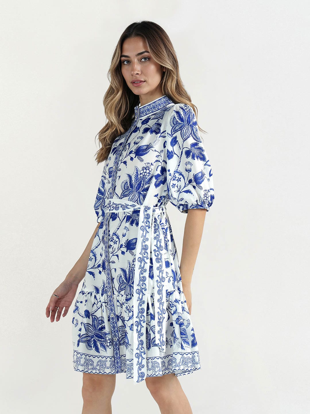 Elle Women Blue High Neck Playsuit