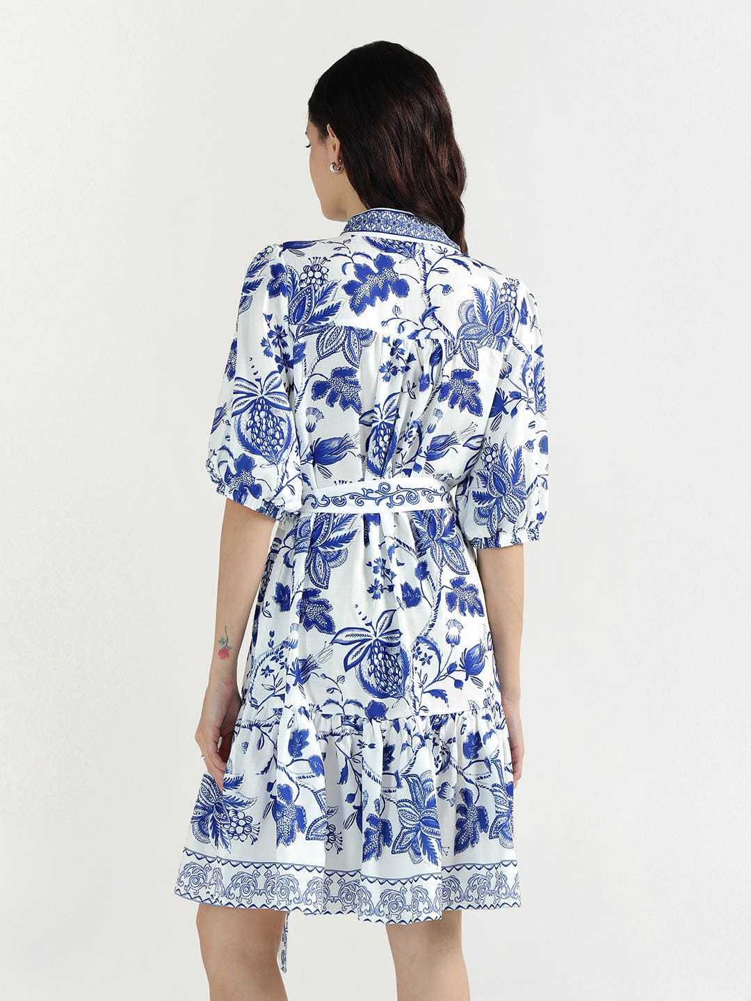 Elle Women Blue High Neck Playsuit