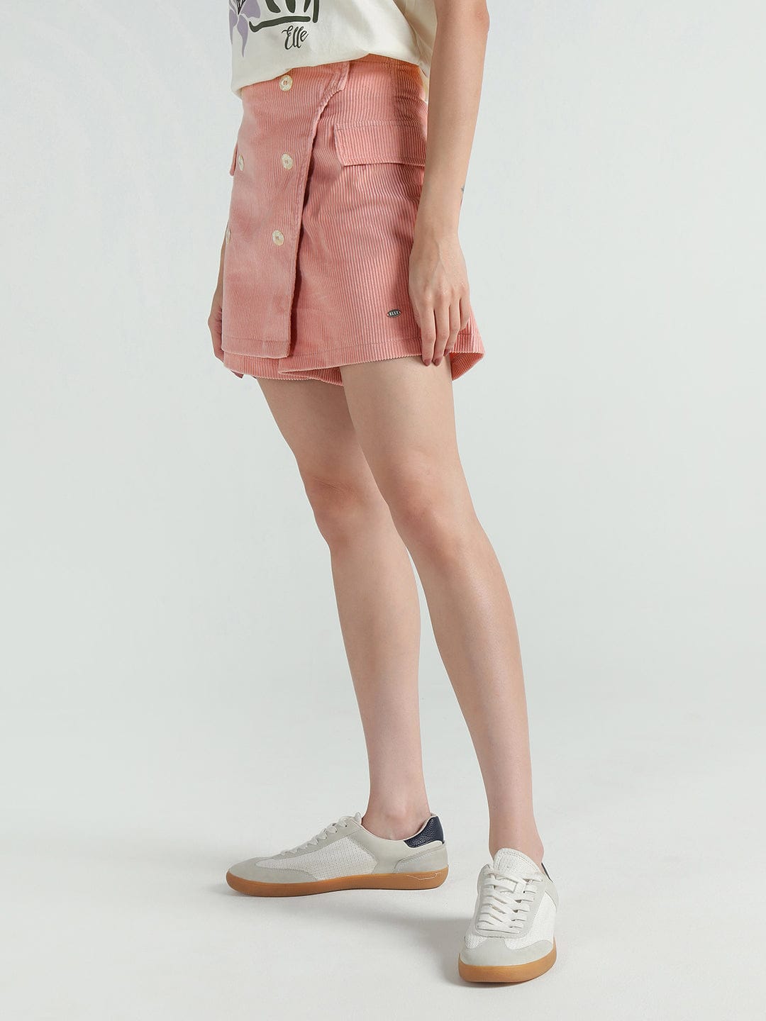 Elle Women Pink Slim Fit Solid Skirt