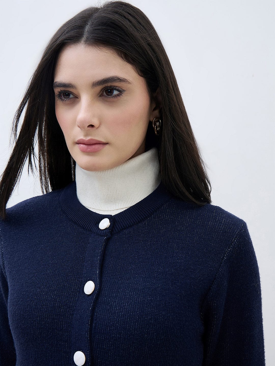 ELLE Women Multicolour Textured Crew Neck Sweater