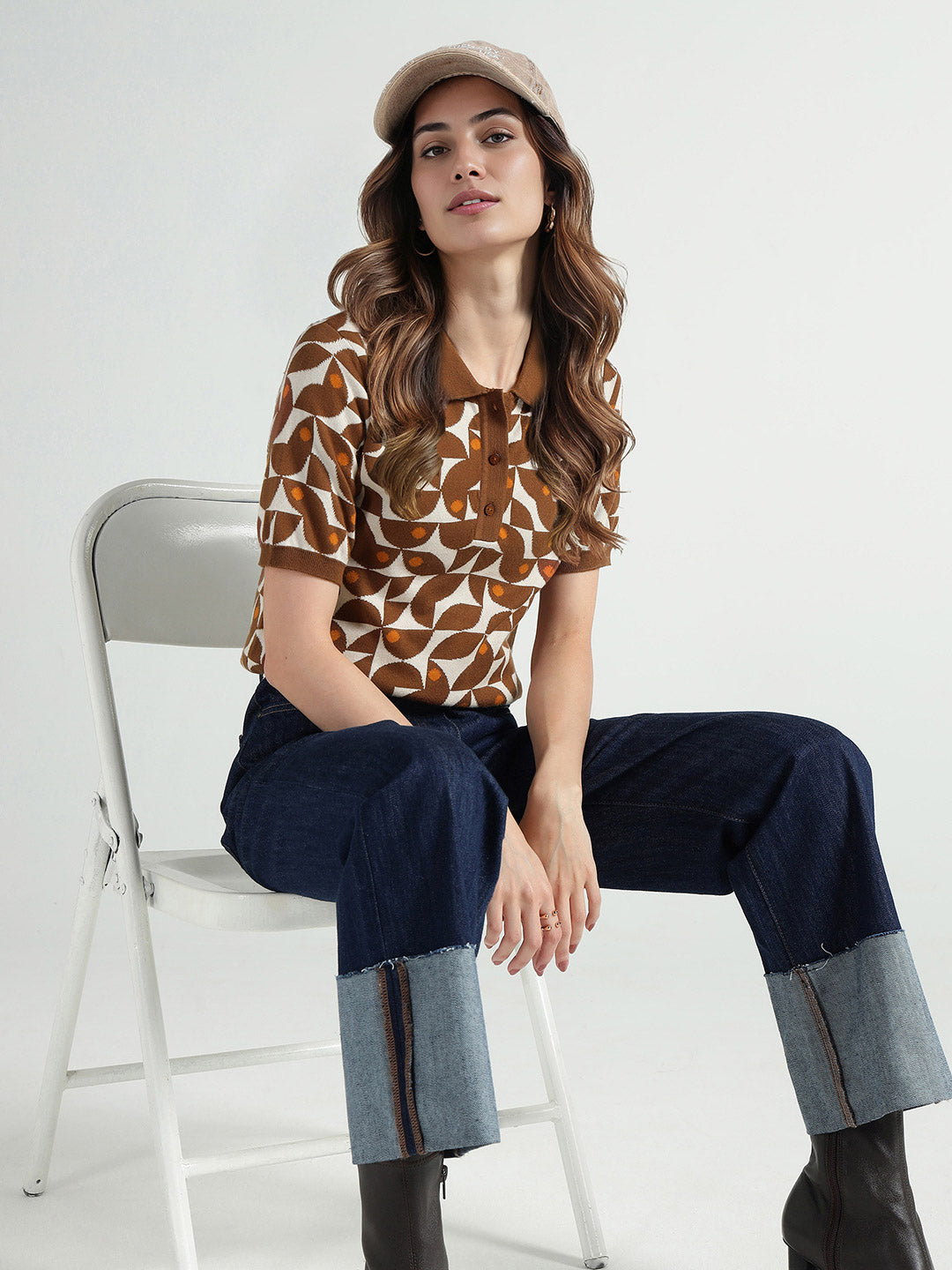 Elle Women Multi Polo Tshirt