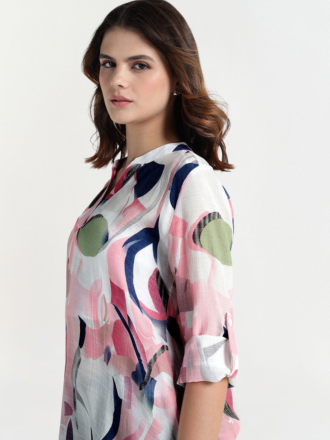 Elle Women Multi V Neck Top