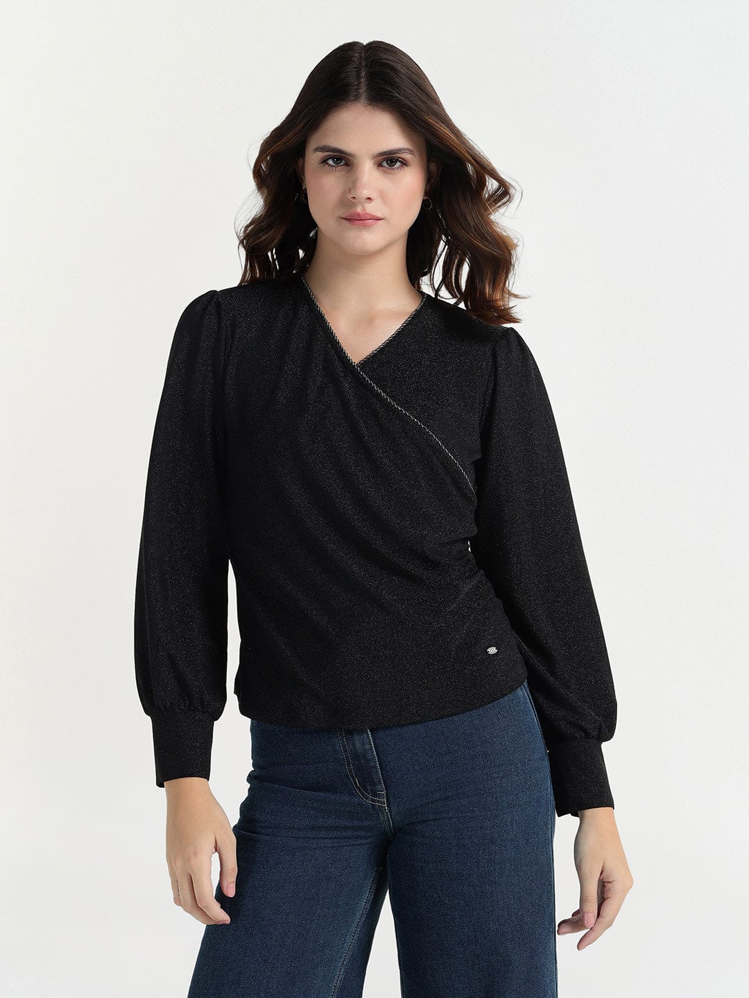 Elle Women Black Solid Top