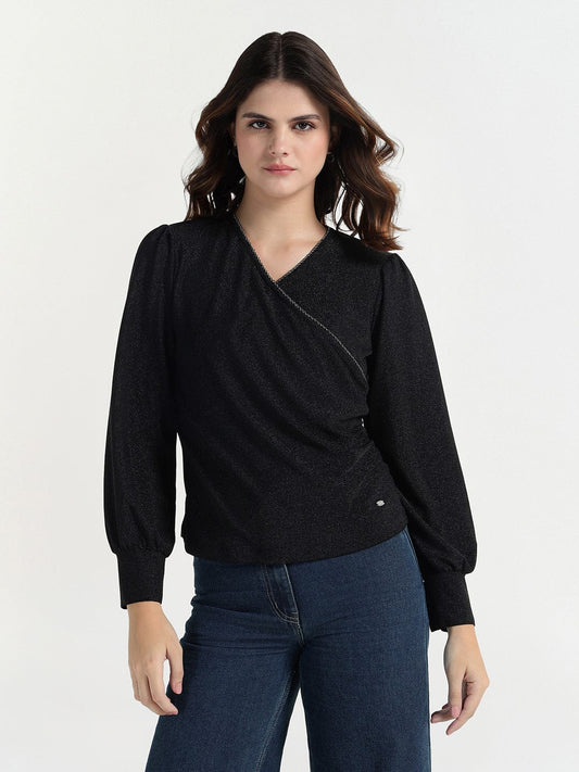 Elle Women Black Solid Top