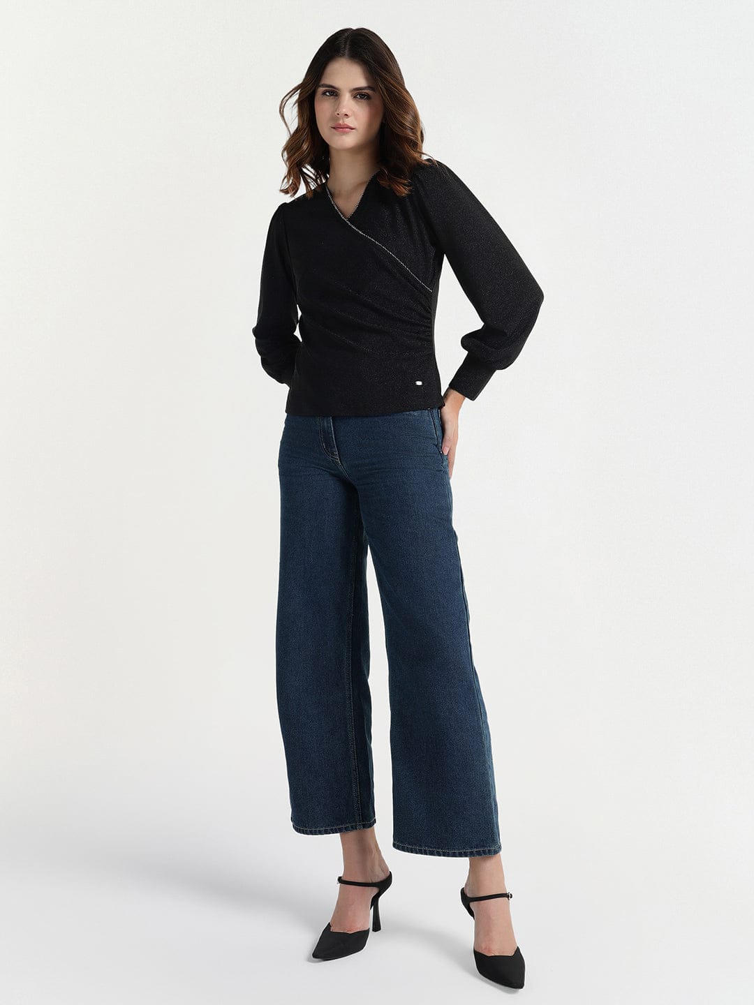 Elle Women Black Solid Top