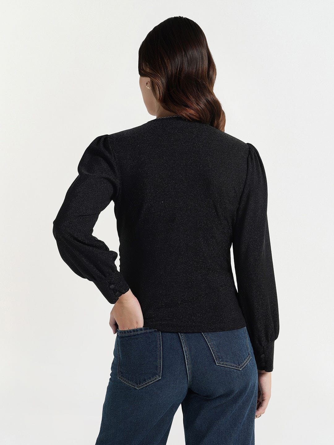 Elle Women Black Solid Top