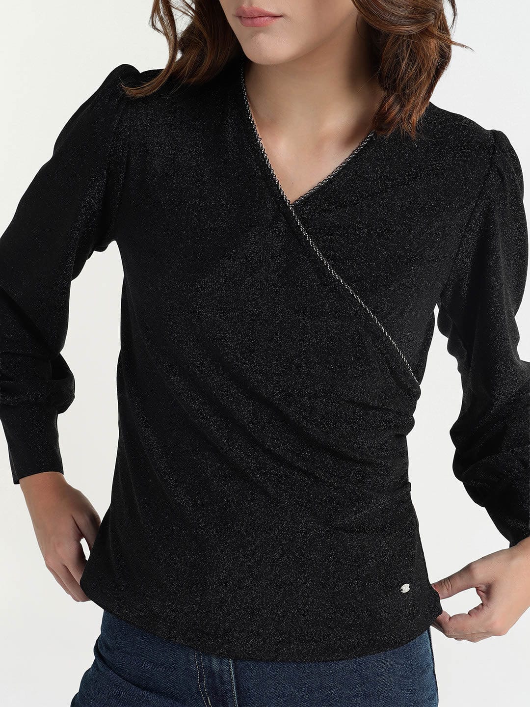 Elle Women Black Solid Top