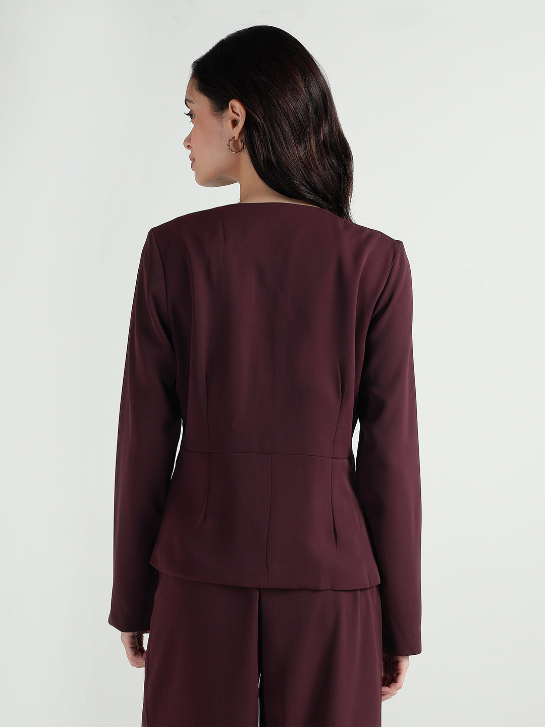 Elle Women Red Solid Square Neck Top