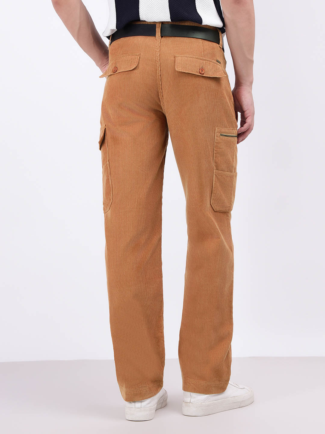 Iconic Men Beige Regular Fit Solid Trouser