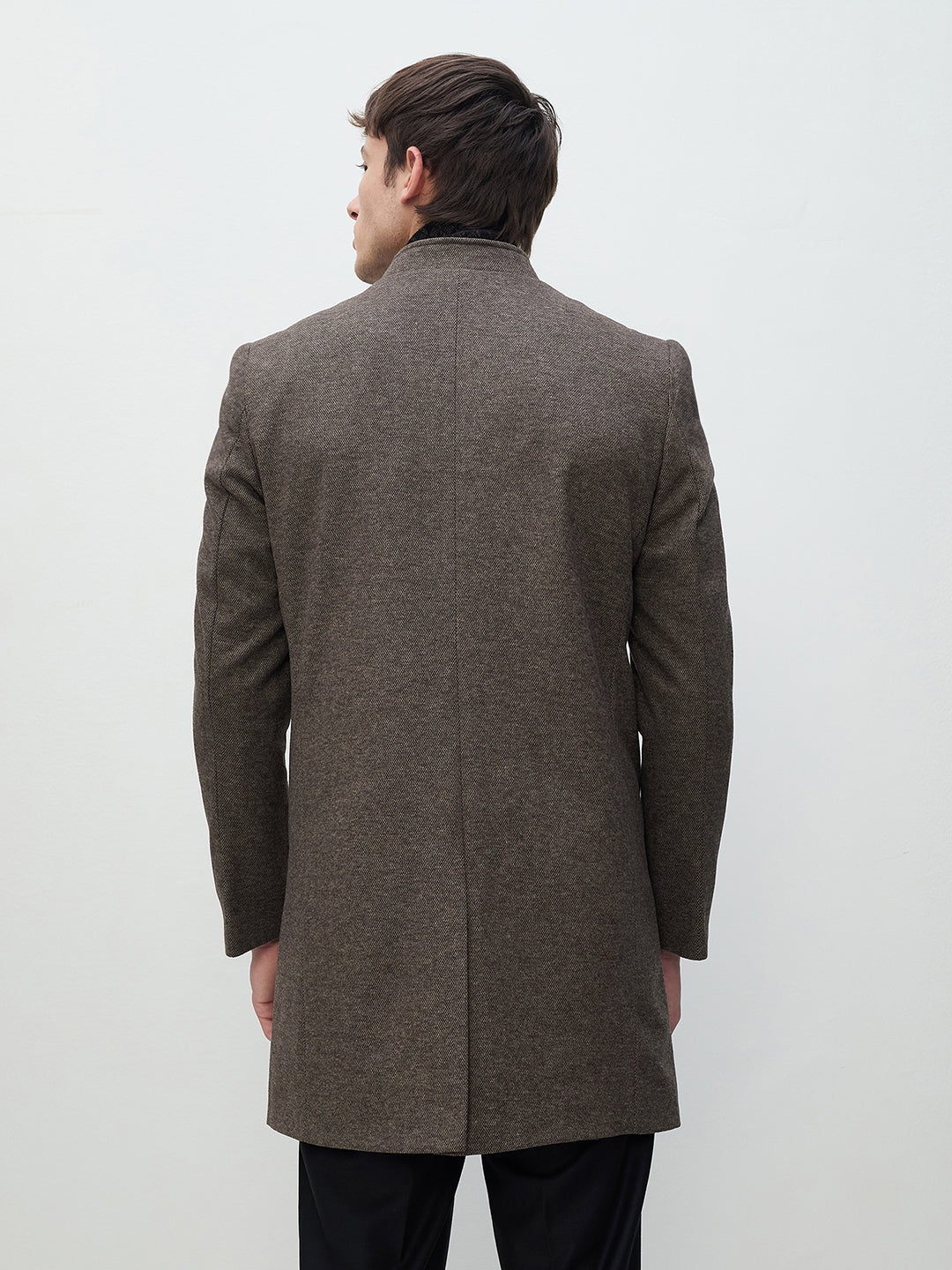 ICONIC Men Brown Regular Fit Overcoat