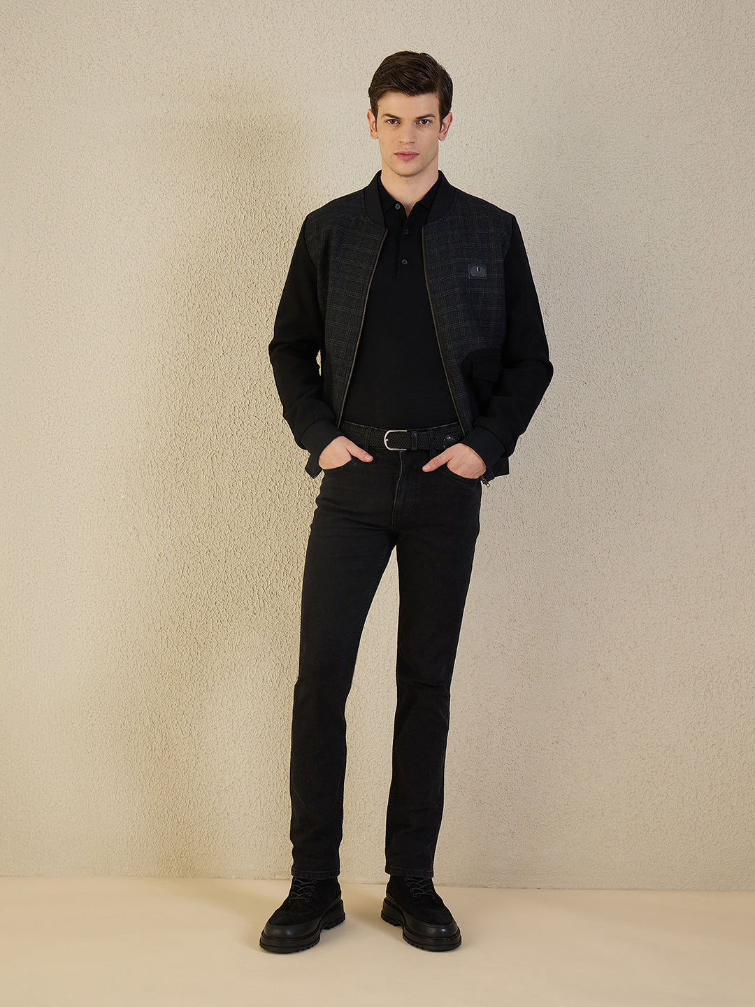 Iconic Men Black Solid Skinny Fit Jeans