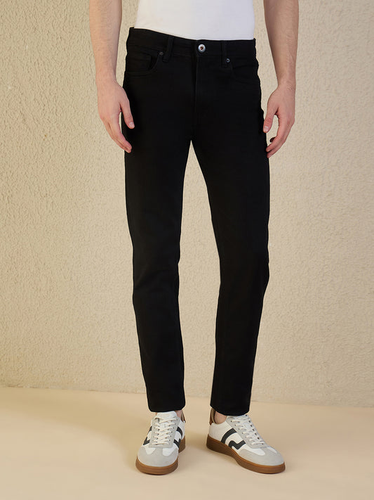 Iconic Men Black Solid Slim Fit Jeans