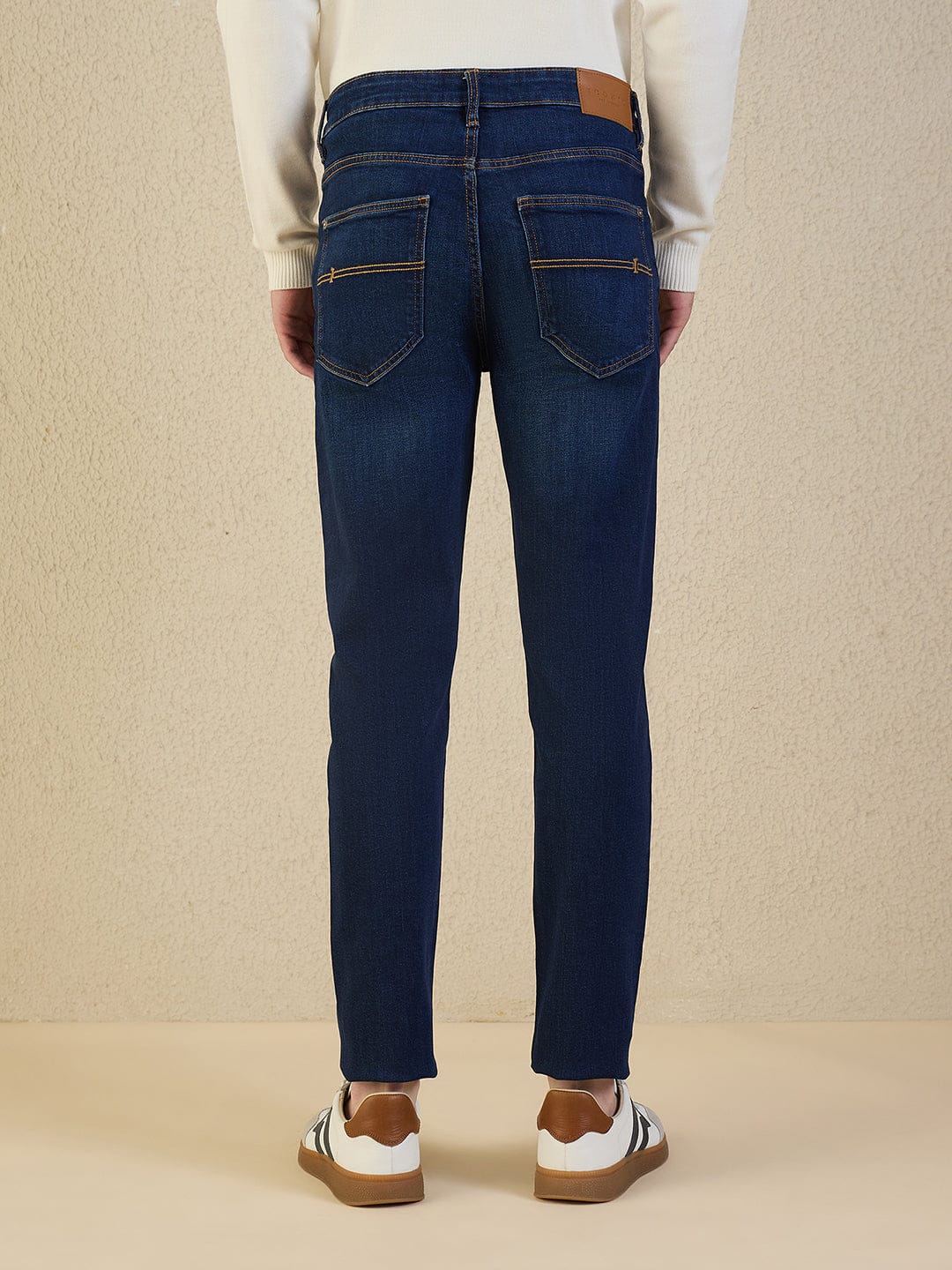 Iconic Men Navy Blue Solid Slim Fit Jeans