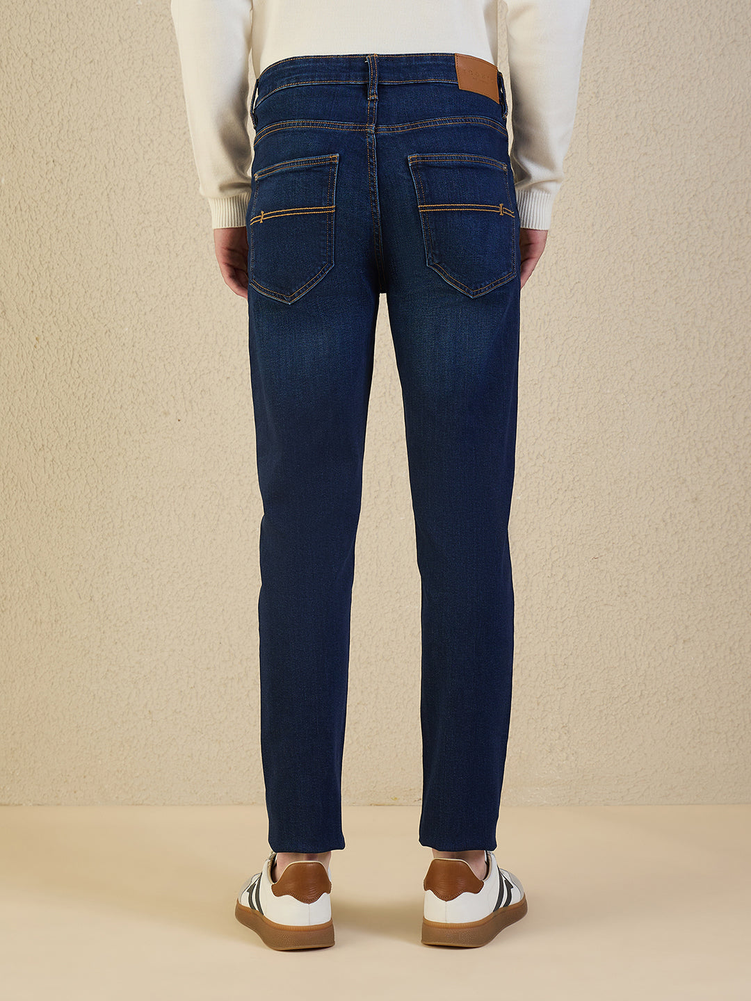 Iconic Men Navy Blue Solid Slim Fit Jeans