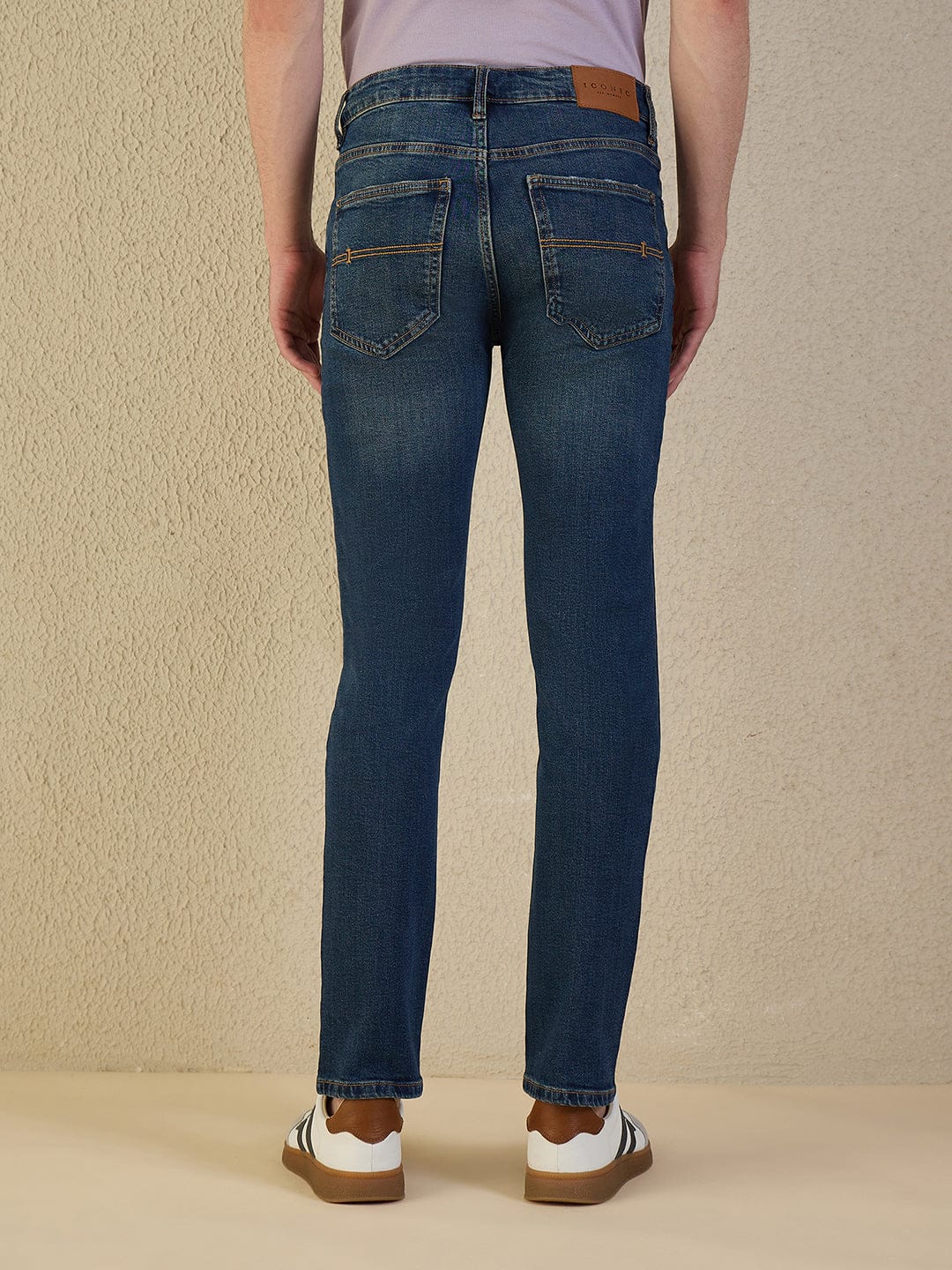 Iconic Men Blue Solid Skinny Fit Jeans