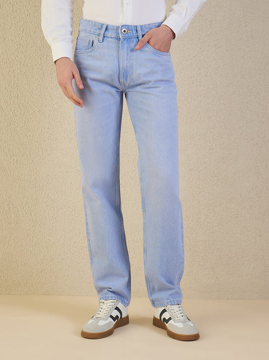 Iconic Men Regular Fit Blue Solid Jeans