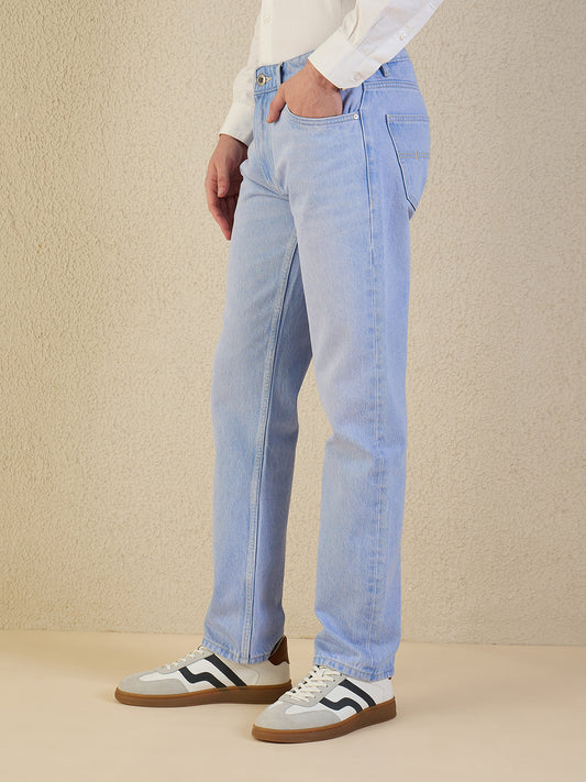 Iconic Men Regular Fit Blue Solid Jeans