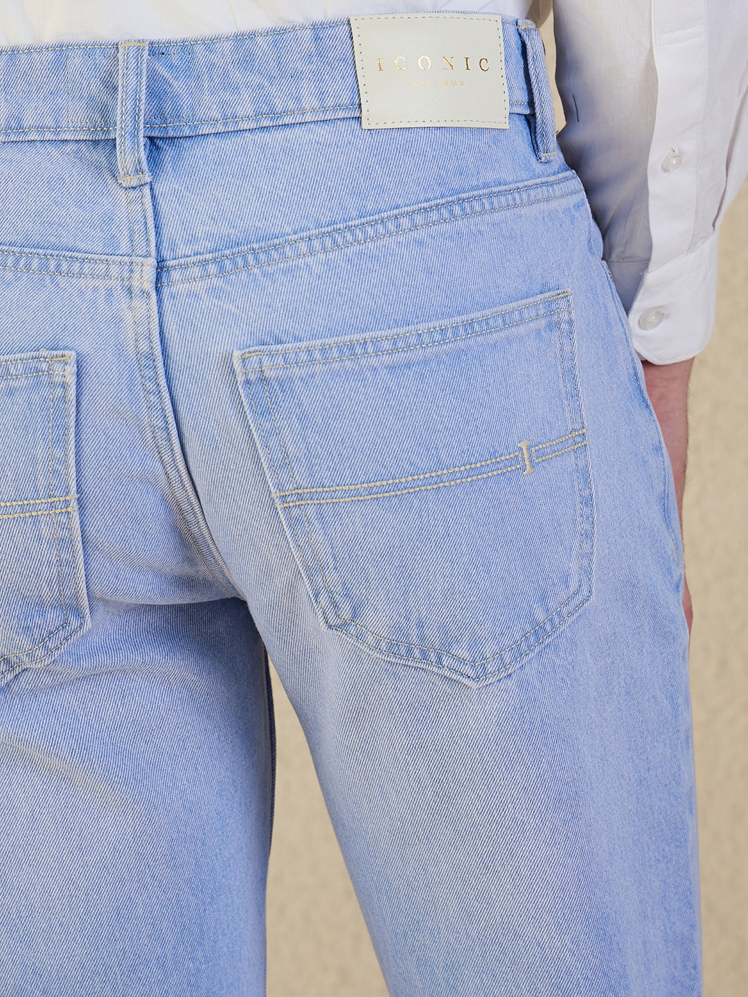 Iconic Men Regular Fit Blue Solid Jeans