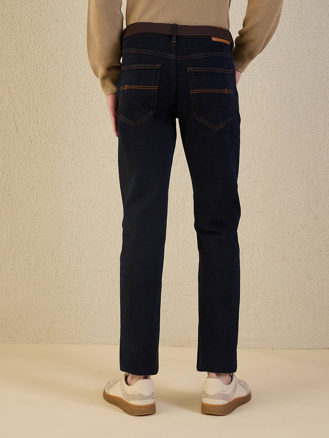 Iconic Men Navy Blue Solid Slim Fit Jeans