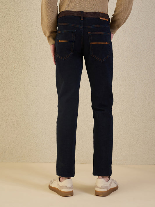 Iconic Men Navy Blue Solid Slim Fit Jeans