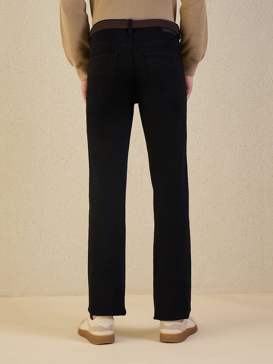 Iconic Men Black Solid Boot Cut Jeans