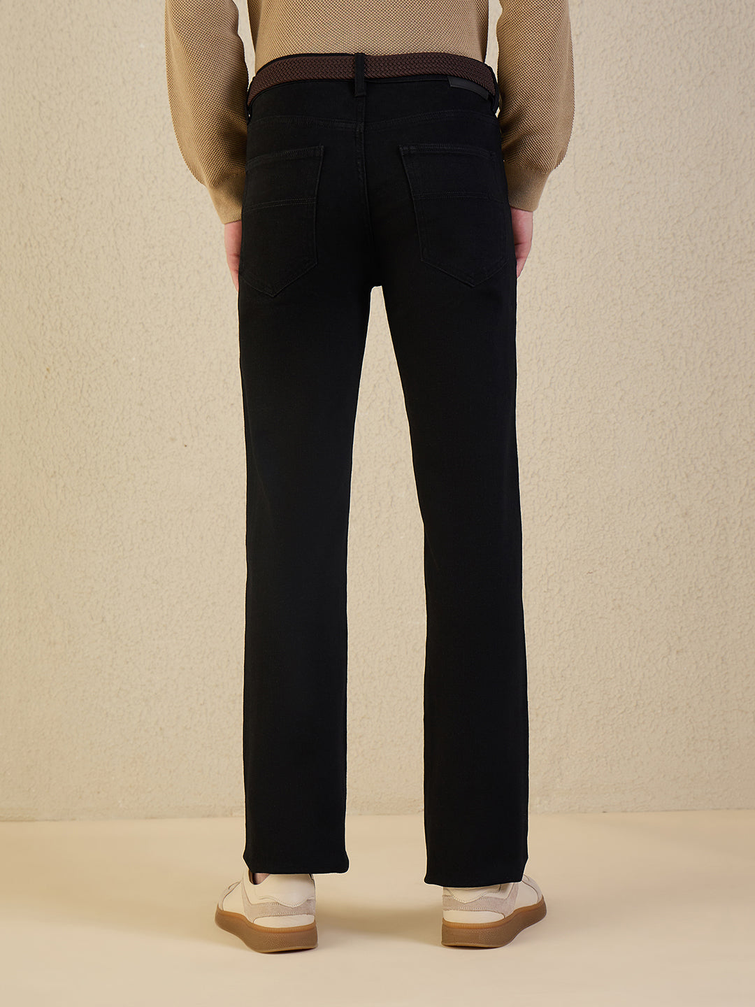 Iconic Men Black Solid Boot Cut Jeans