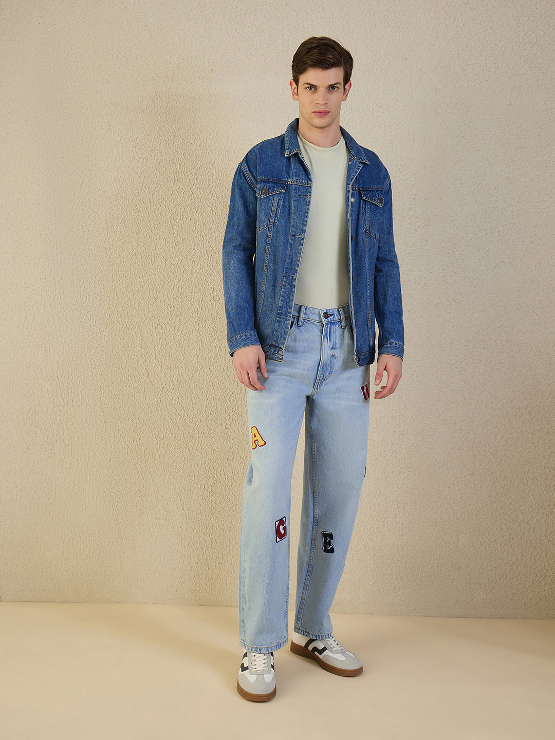 Iconic Men Blue Solid Pure Cotton Loose Fit Jeans