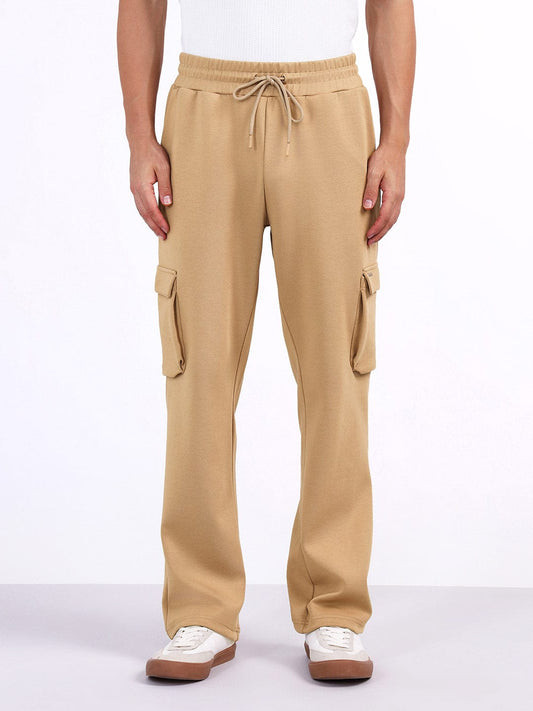 Iconic Men Beige Relaxed Fit Coloublocked Sweatpant