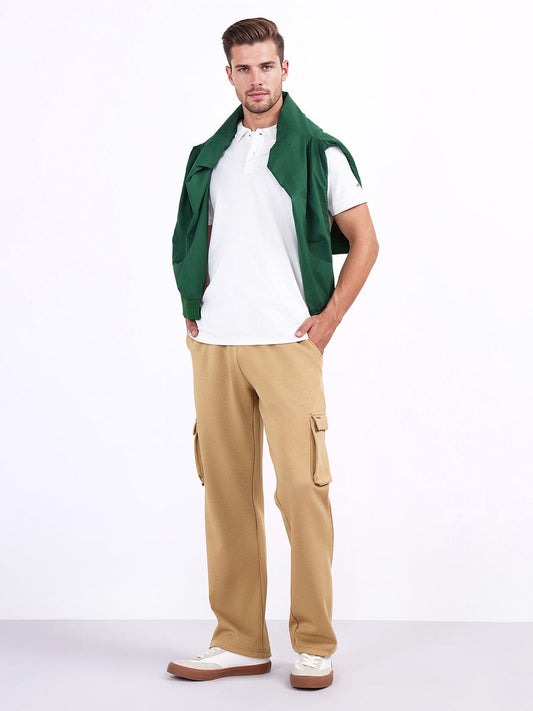 Iconic Men Beige Relaxed Fit Coloublocked Sweatpant