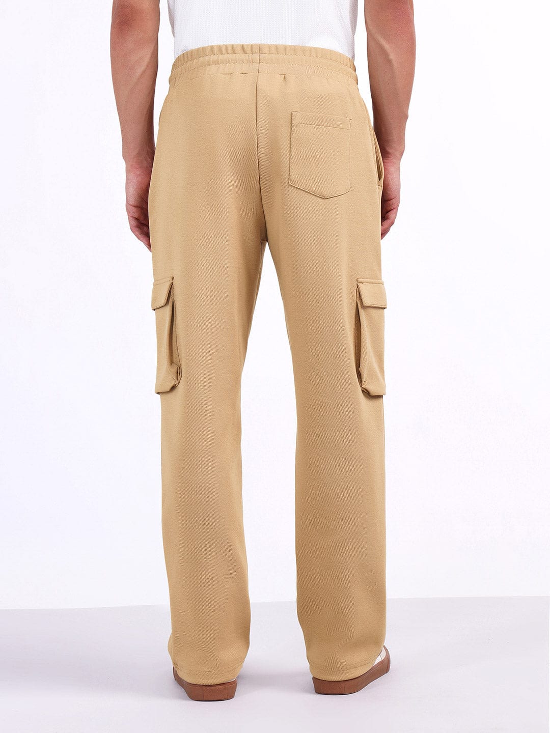 Iconic Men Beige Relaxed Fit Coloublocked Sweatpant