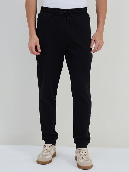 Iconic Men Black Solid Sweat Pant