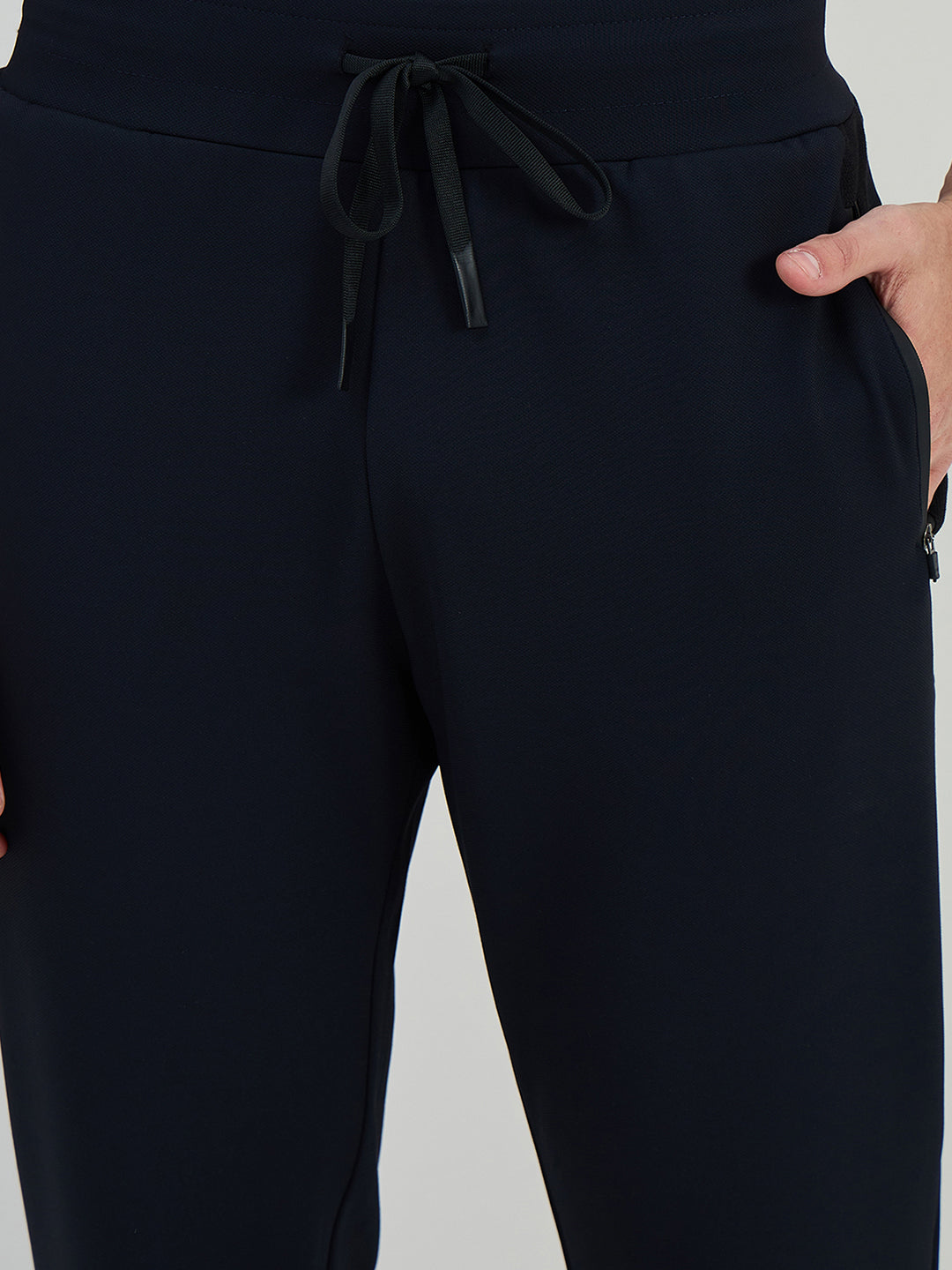 Iconic Men Navy Blue Solid Straight Fit Sweat Pant
