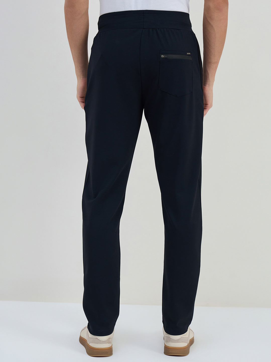 Iconic Men Navy Blue Solid Straight Fit Sweat Pant