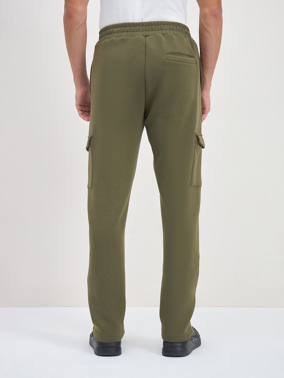 ICONIC Men Dark Green Straight Fit Sweat Pant