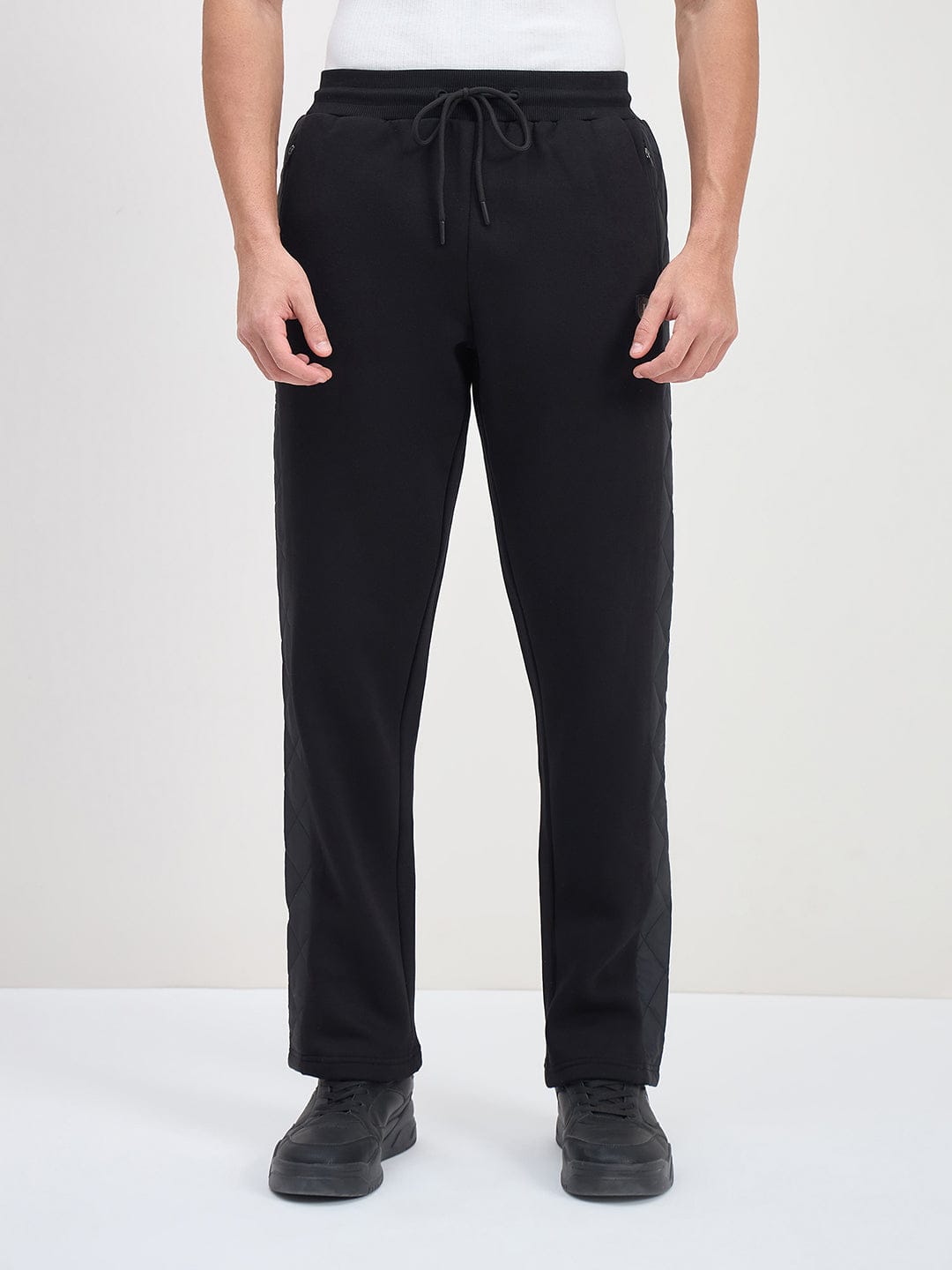 ICONIC Men Black Straight Fit Sweat Pant