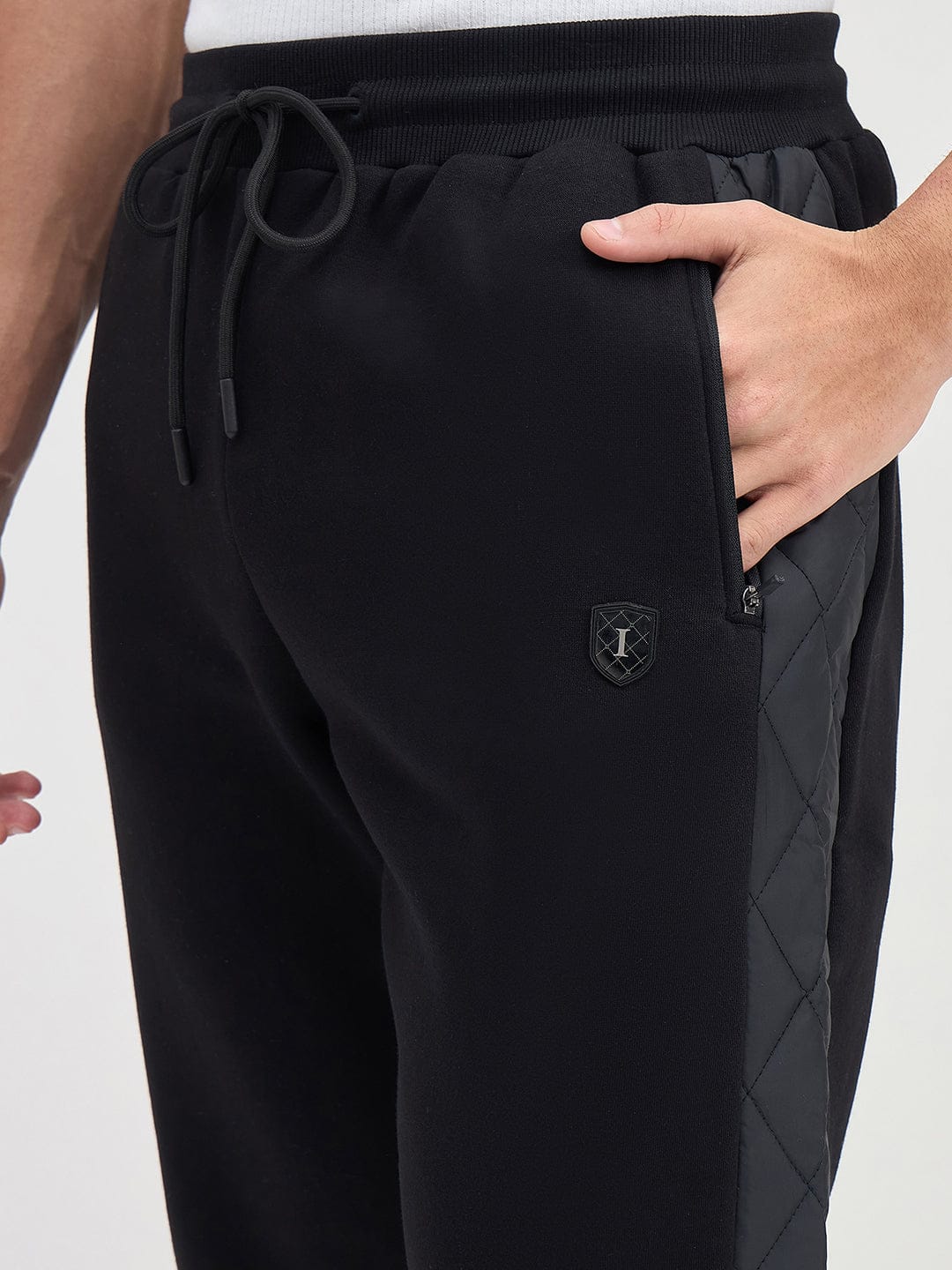 ICONIC Men Black Straight Fit Sweat Pant