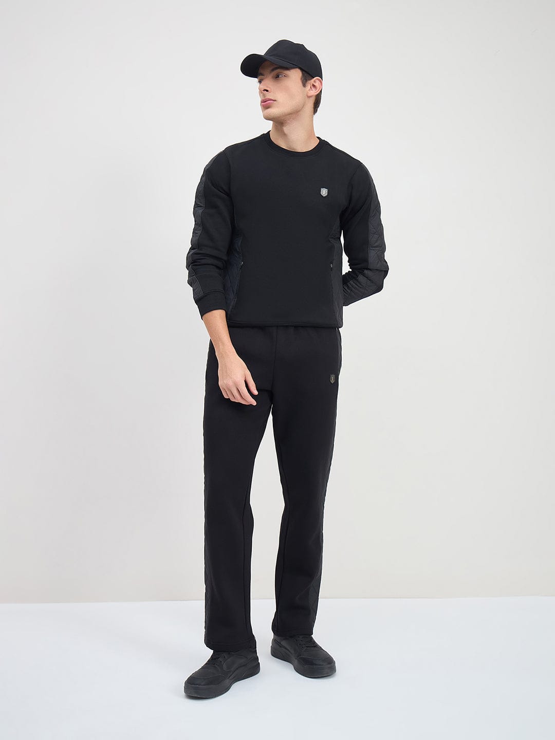 ICONIC Men Black Straight Fit Sweat Pant