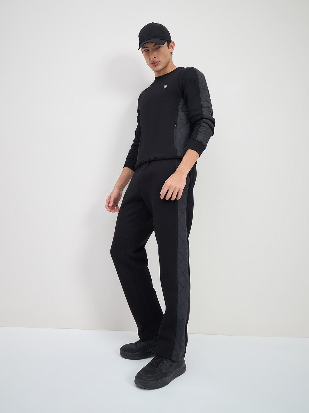 ICONIC Men Black Straight Fit Sweat Pant