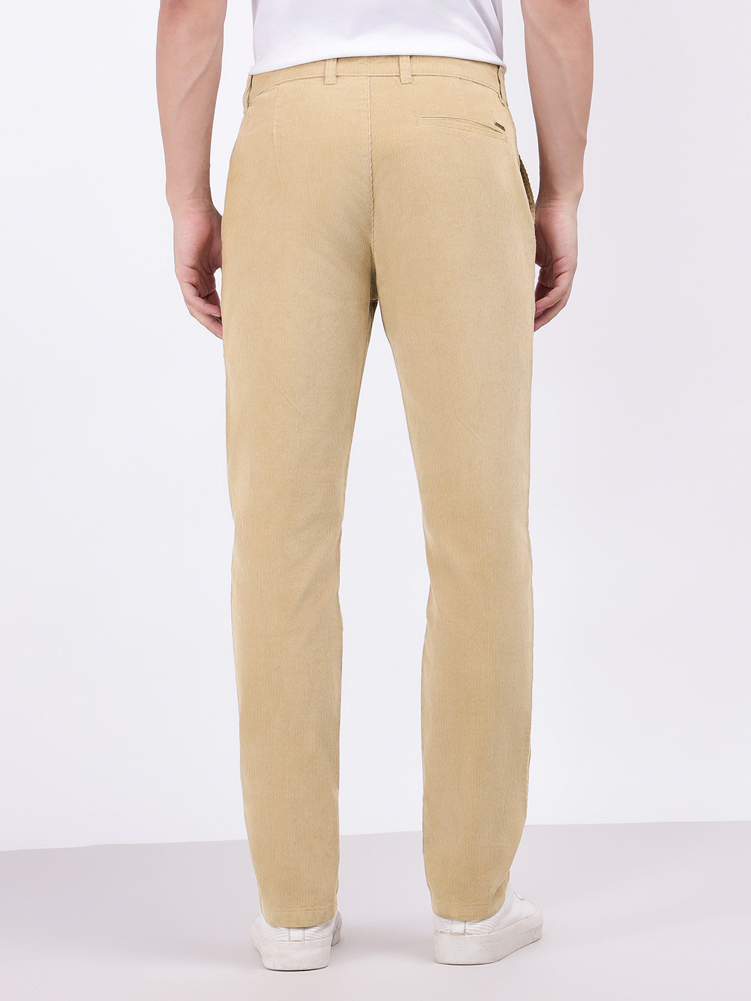 Iconic Men Beige Regular Fit Solid Trouser