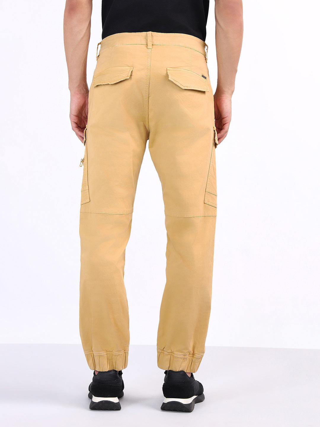 Iconic Men Beige Regular Fit Solid Trouser